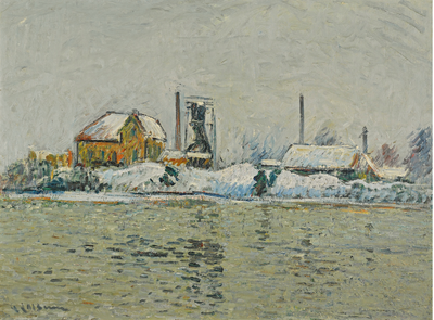 USINE AU BORD DE L’OISE EFFET DE NEIGE - Gustave Loiseau - Alpha Reproduction