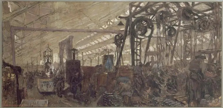 Fabbrica di armamenti a Lione: la fucina - Édouard Vuillard