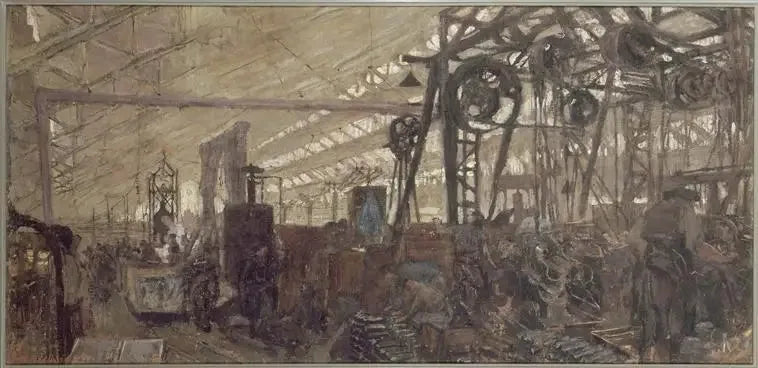 Fabbrica di armamenti a Lione: la fucina - Édouard Vuillard