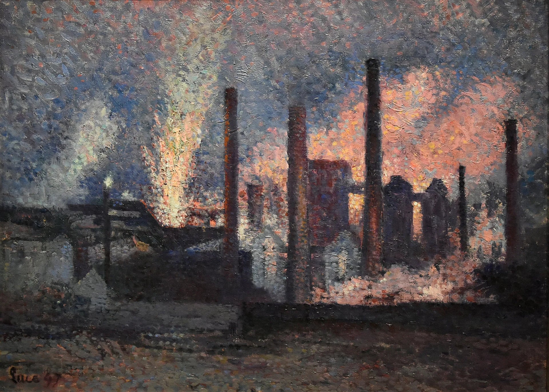 Usines près de Charleroi - Maximilien Luce image 1 reproduction artisanale de tableau