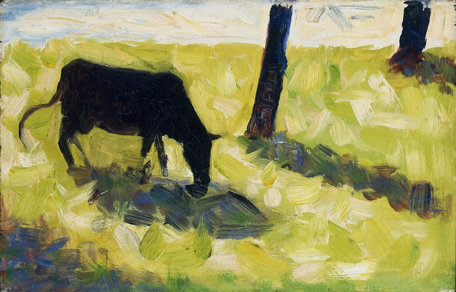 Mucca nera in un prato - Georges Seurat