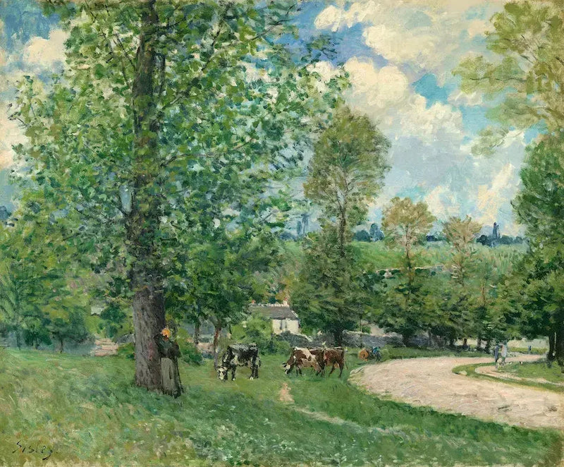 Vacche al pascolo, Louveciennes - Alfred Sisley