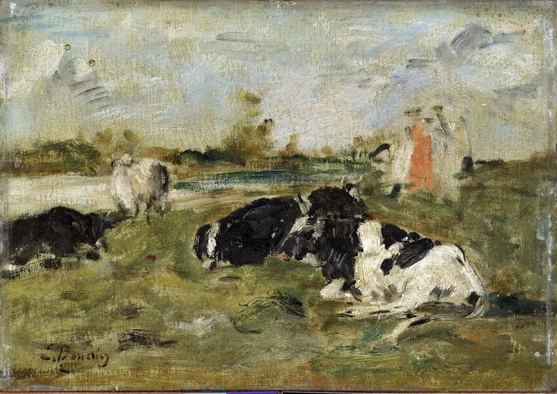 Mucche in un prato - Eugène Boudin