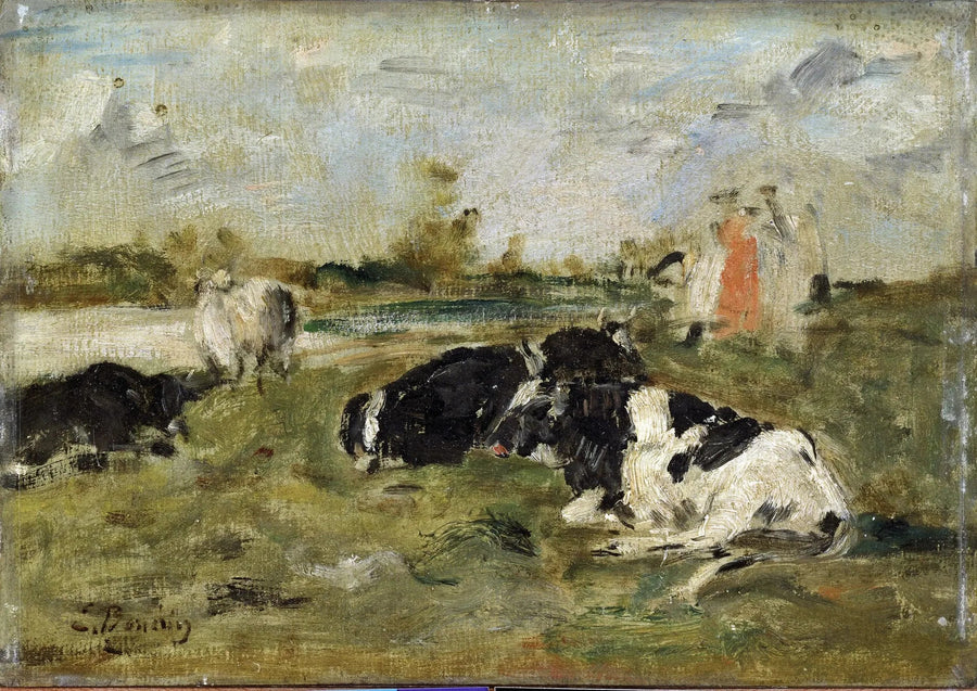 Mucche in un prato - Eugène Boudin