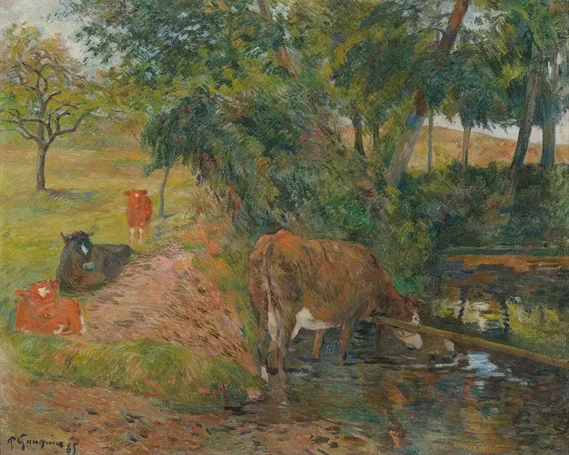 Mucche vicino a Dieppe, o Mucche a riposo - Paul Gauguin