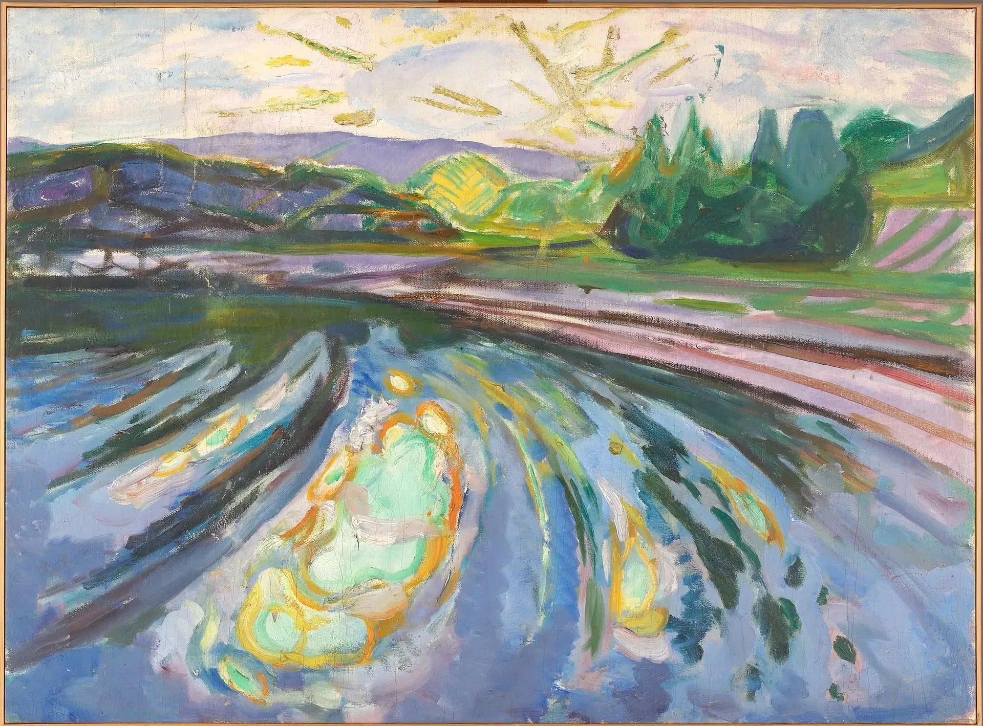 Vagues contre la côte - Edvard Munch image 1 reproduction de peinture à l’huile