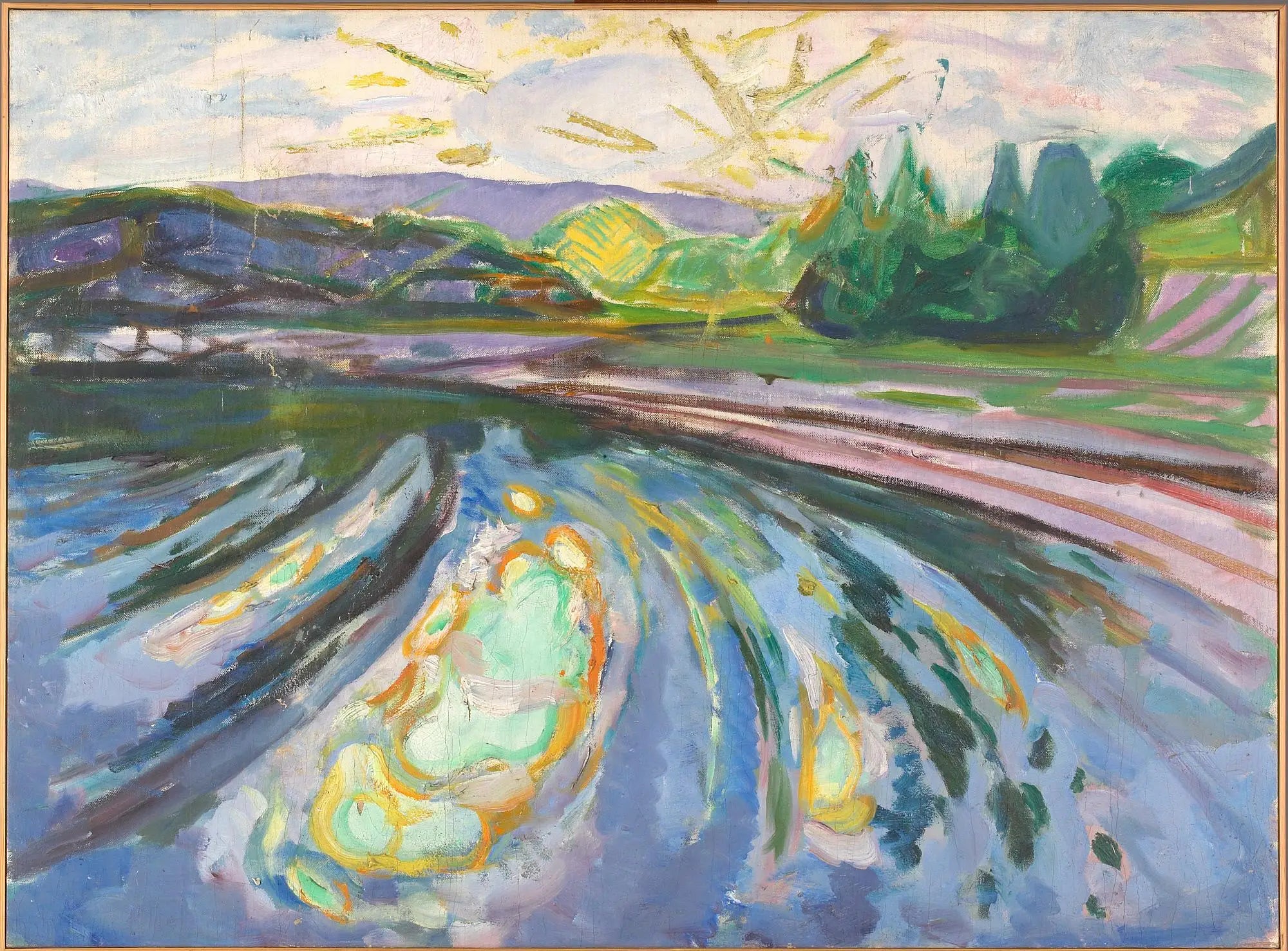 Reproduction du tableau « Vagues contre la côte - Edvard Munch » par Alpha Reproduction en peinture à l’huile