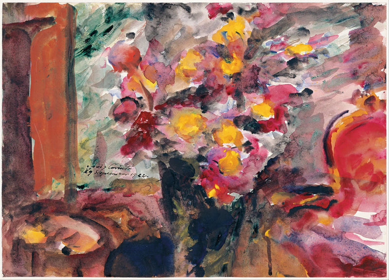 Vaso di fiori su un tavolo - Lovis Corinth