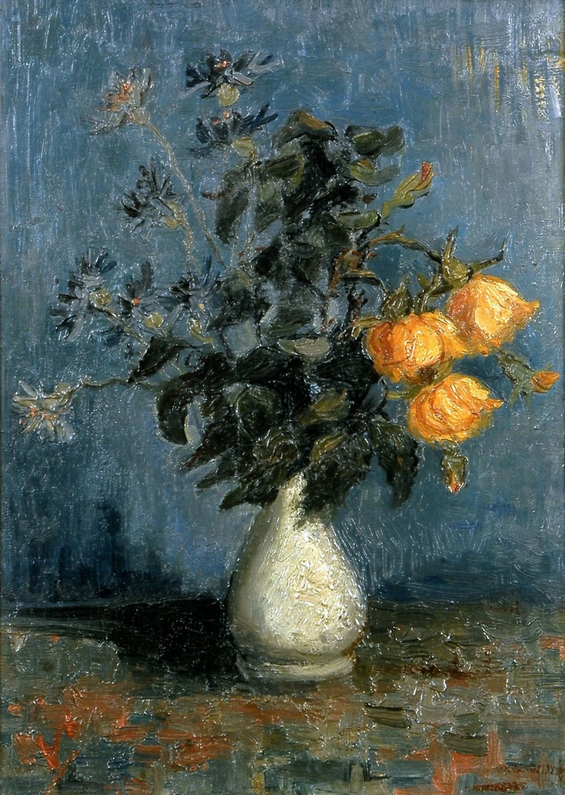 Vaso bianco con rose e altri fiori - Vincent van Gogh