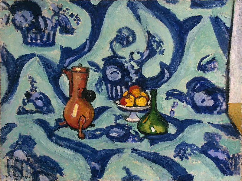 Vaso, bottiglia e frutta - Henri Matisse
