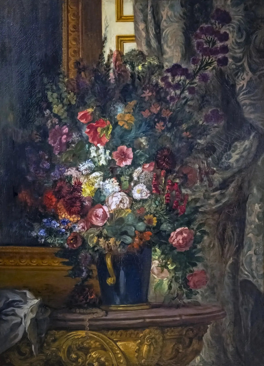 Vaso di fiori sulla console - Eugène Delacroix