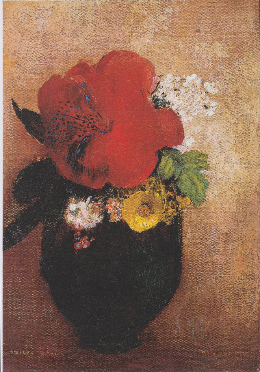 Vaso di fiori : il papavero rosso - Odilon Redon