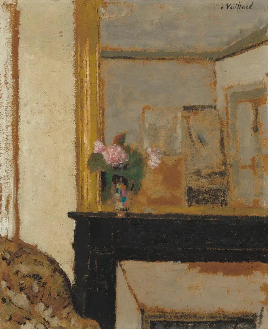 Vaso di fiori su una camino - Édouard Vuillard