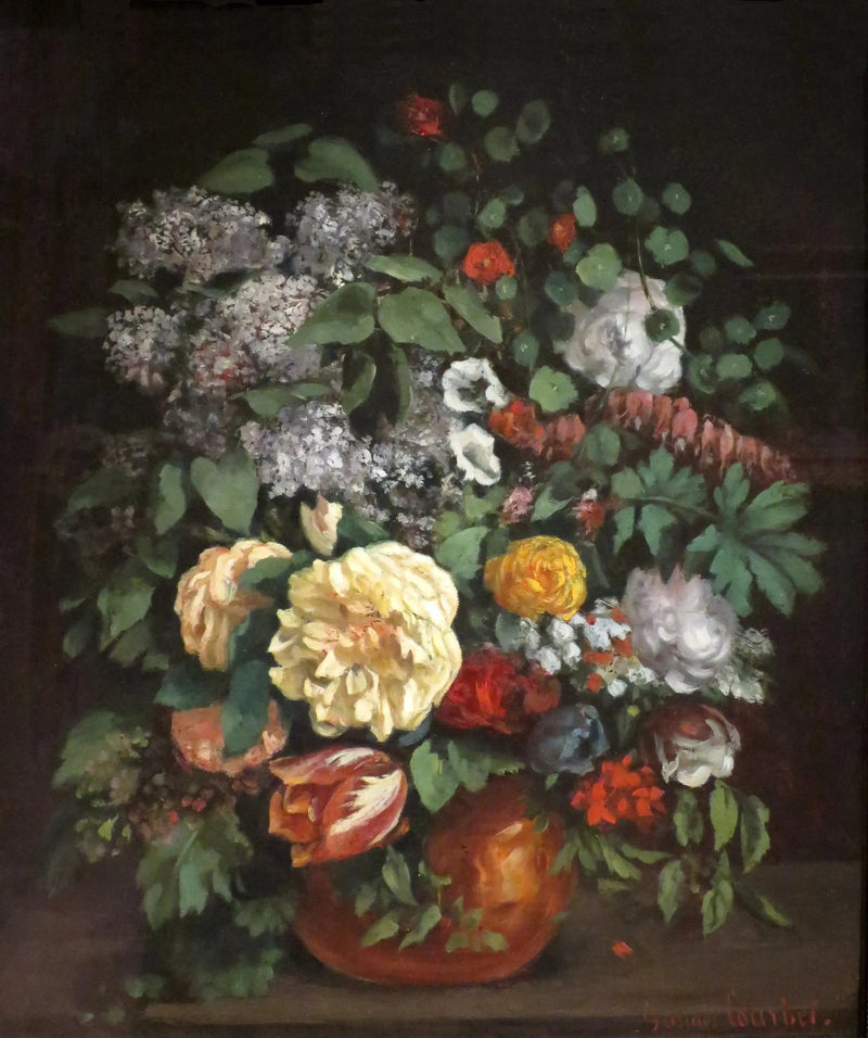 Vaso di lilla, di rose e di tulipani - Gustave Courbet