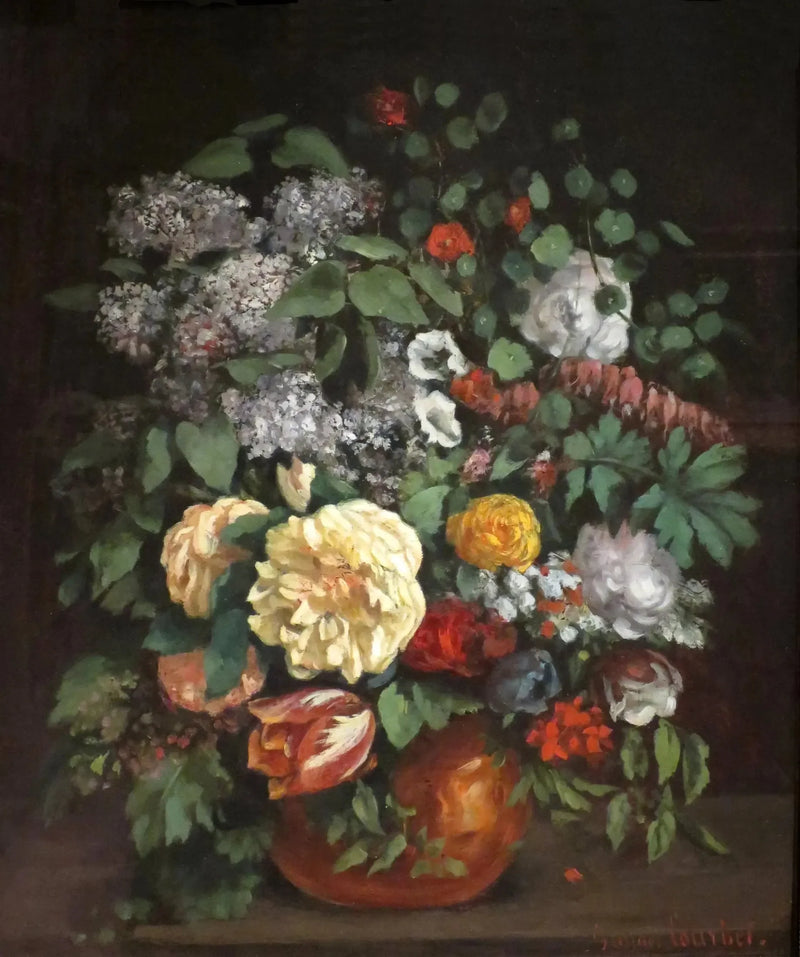 Vaso di lilla, di rose e di tulipani - Gustave Courbet