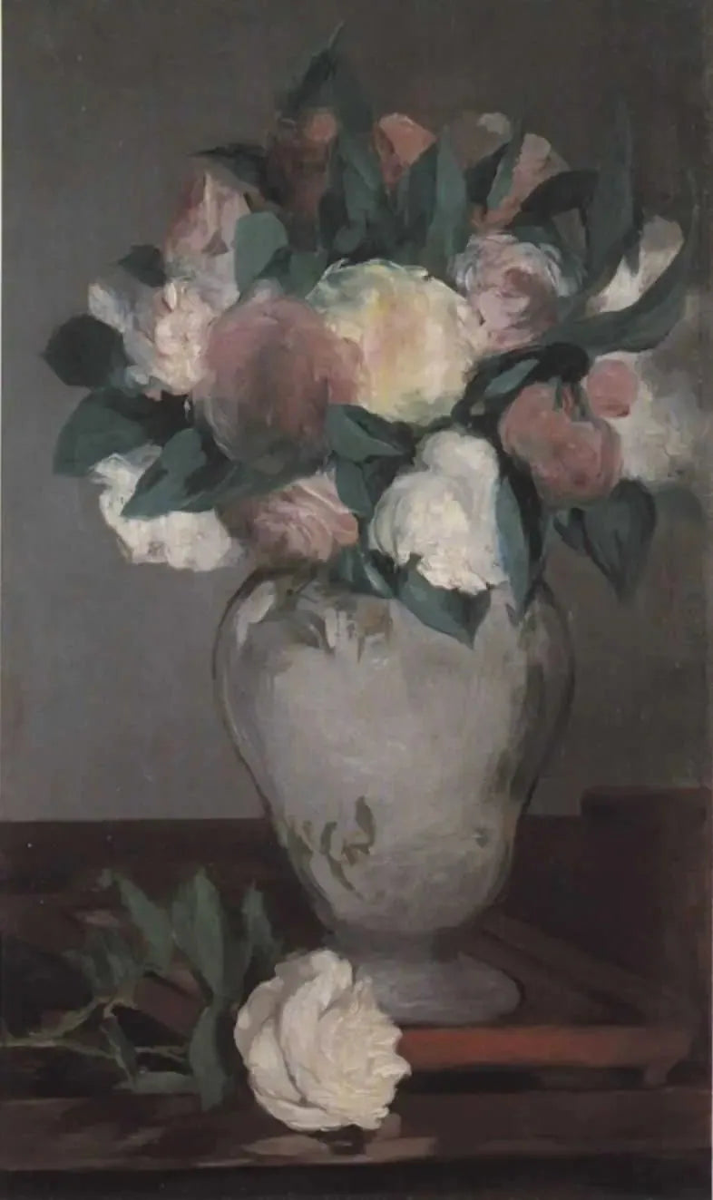 Vaso di peonie su un vassoio laccato - Édouard Manet