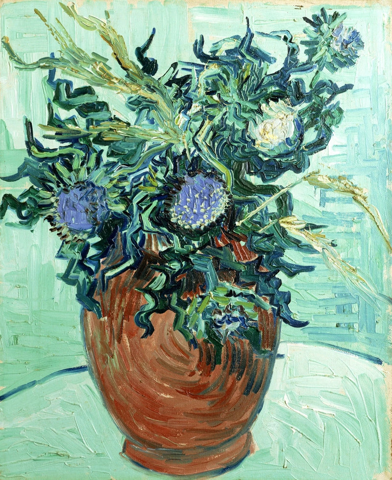 Vaso con fiori e cardi - Vincent van Gogh
