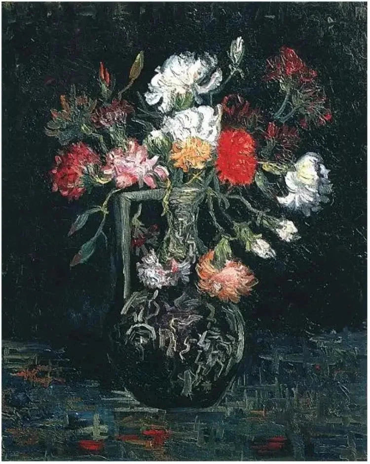 Vaso con garofani bianchi e rossi - Vincent van Gogh