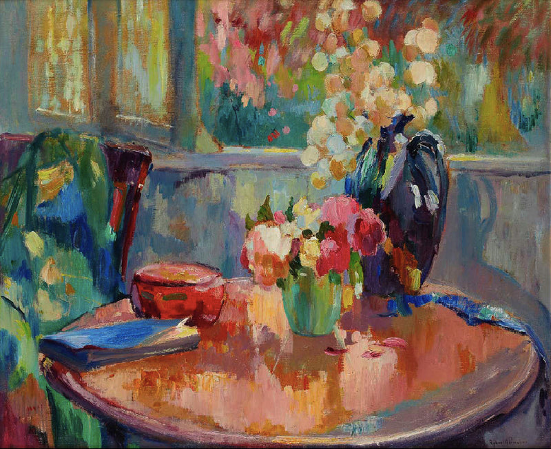 Vasi di fiori sul tavolino - Robert Antoine Pinchon