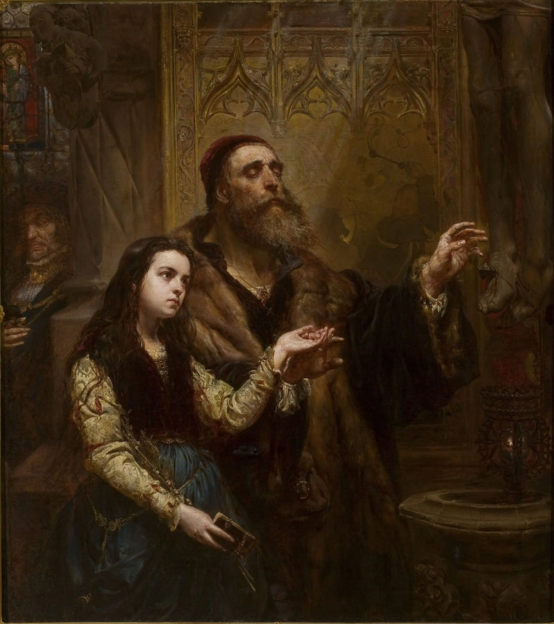 Veit Stoss, cieco, con la sua nipotina - Jan Matejko