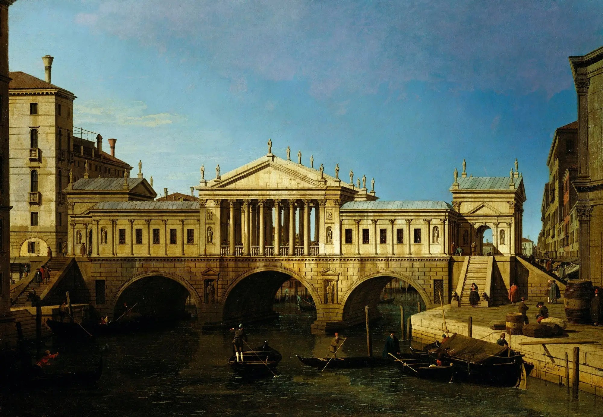Venise: capriccio avec le dessin palladien pour le Rialto - Canaletto - Alpha Reproduction
