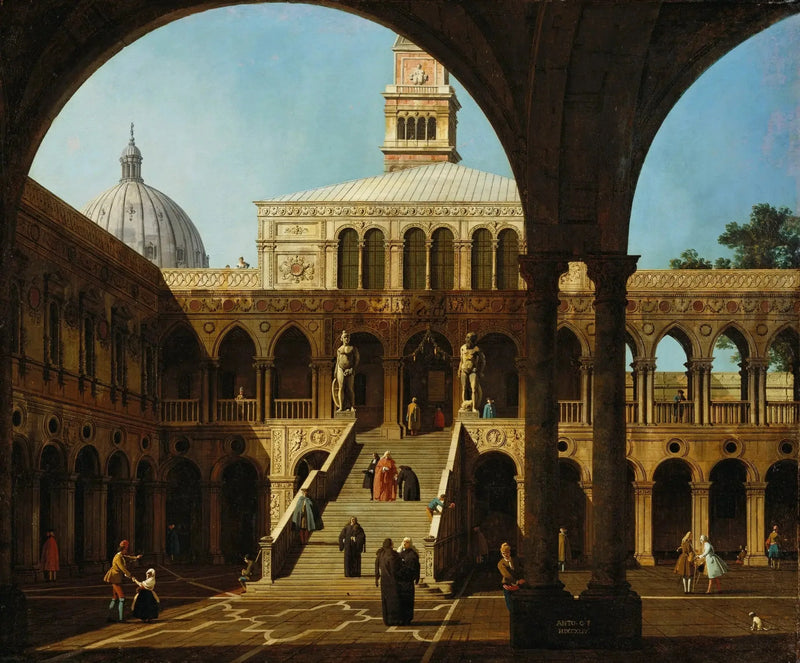 Venezia: capriccio della corte del palazzo del Doge con la Scala dei Giganti - Canaletto