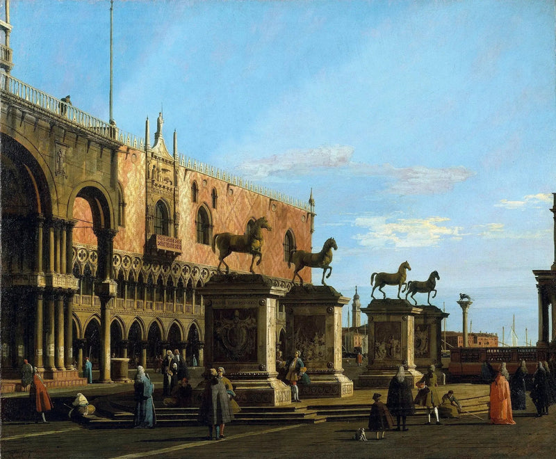 Venezia: capriccio della Piazzetta con i cavalli di San Marco - Canaletto