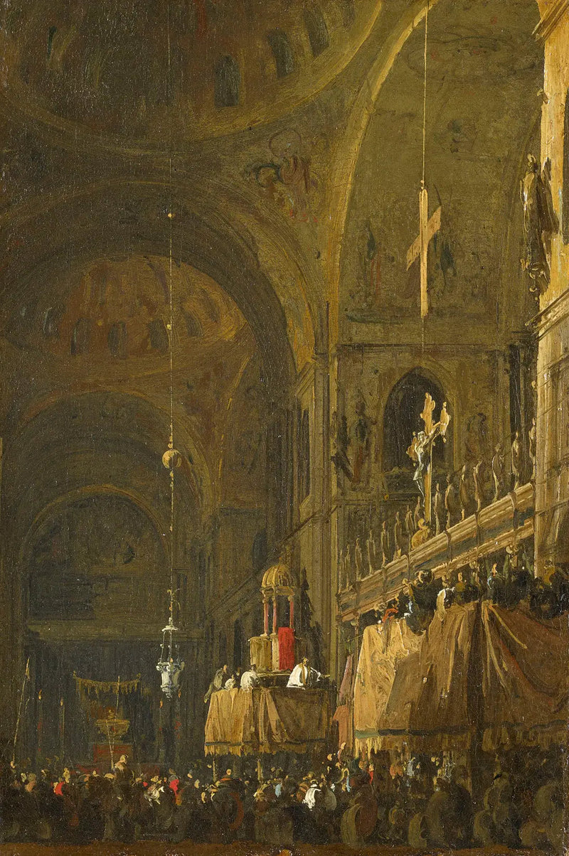 Venezia : Interno di San Marco di notte - Canaletto
