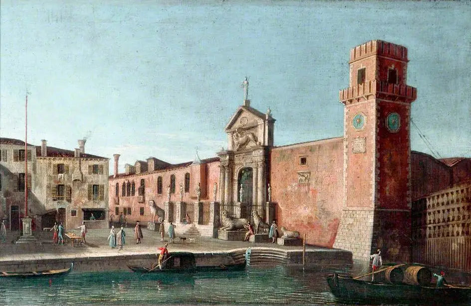 Venise : L'Arsenal - Canaletto image 1 reproduction de peinture à l’huile