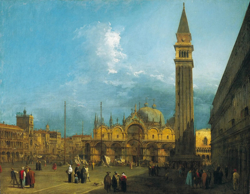 Venezia: la piazza San Marco con la basilica e il campanile - Canaletto