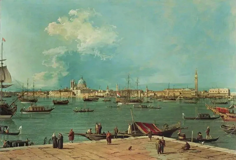 Venise : le bacino di San Marco depuis San Giorgio Maggiore - Canaletto image 1 reproduction de peinture à l’huile
