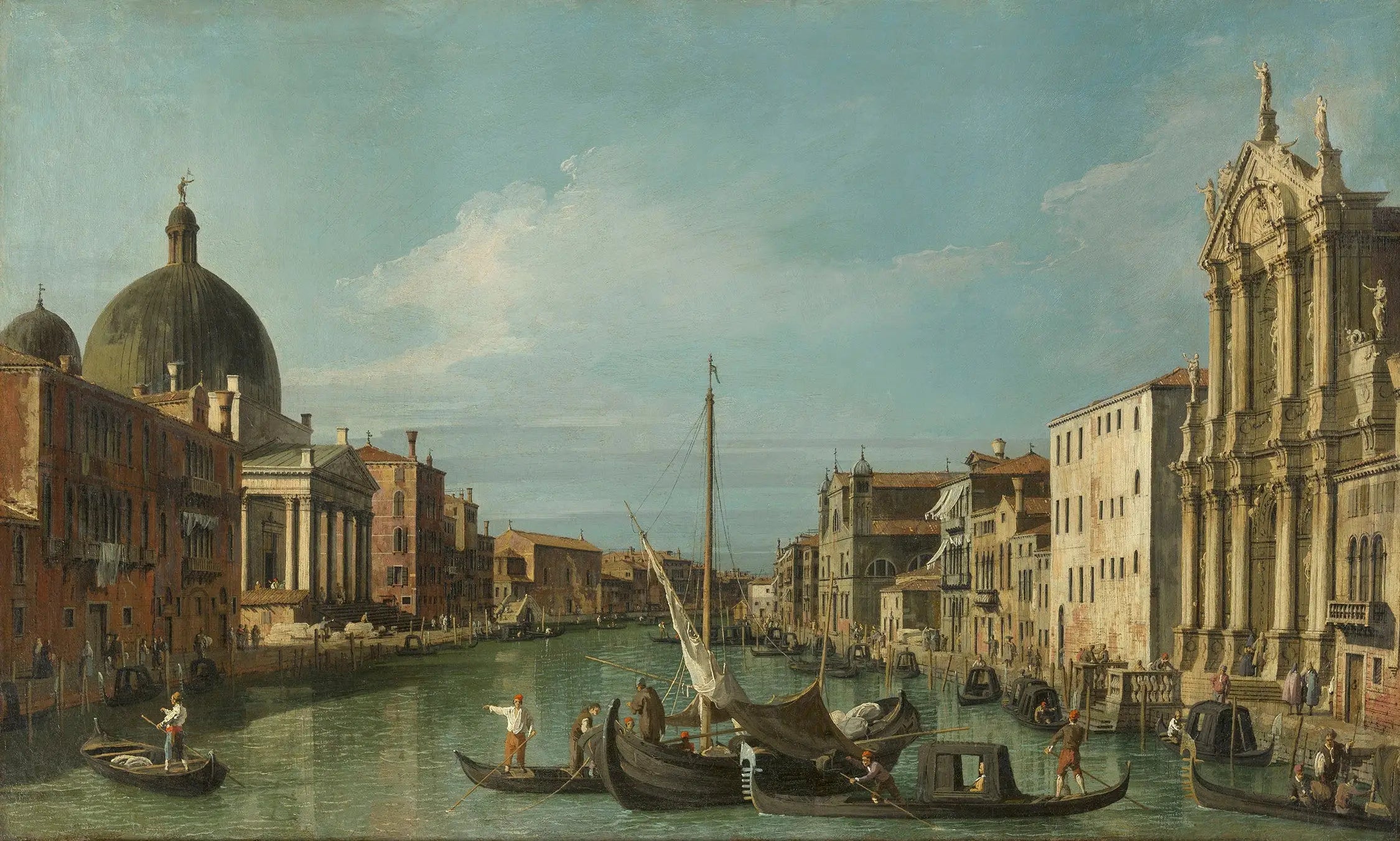 Venise: le Grand Canal avec les Scalzi et San Simeone Piccolo - Canaletto - Alpha Reproduction