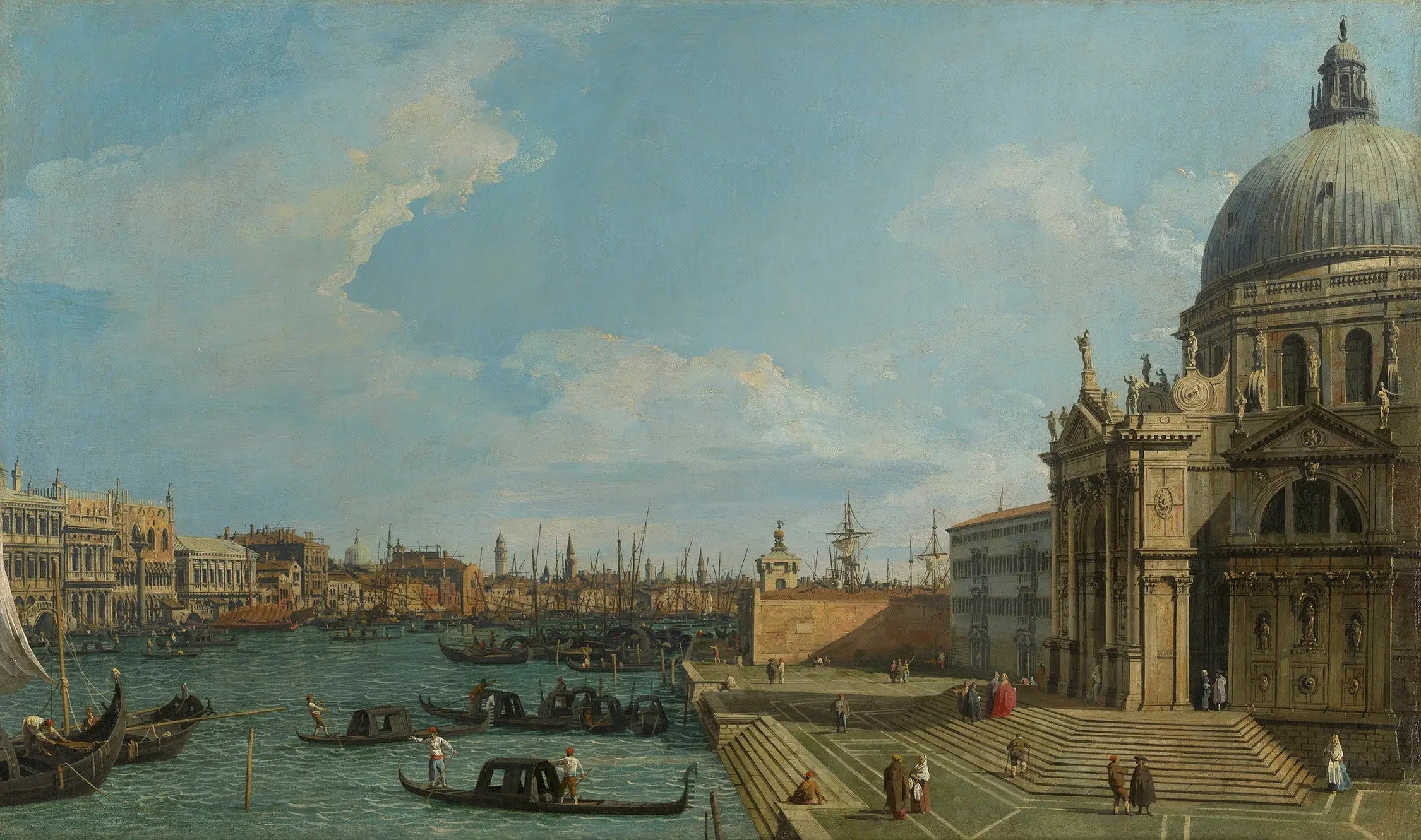 Venise: le Grand Canal avec Santa Maria della Salute vers la Riva degli Schiavoni - Canaletto - Alpha Reproduction
