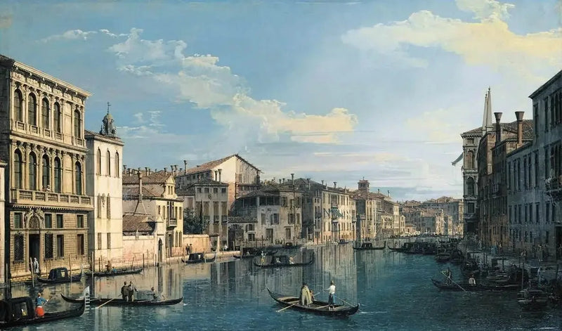 Venezia : Il Grande Canale dal palazzo Flangini verso la chiesa San Marcuola - Canaletto