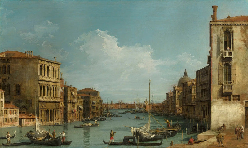 Venezia: il Grande Canale del campo San Vio verso il bacino - Canaletto