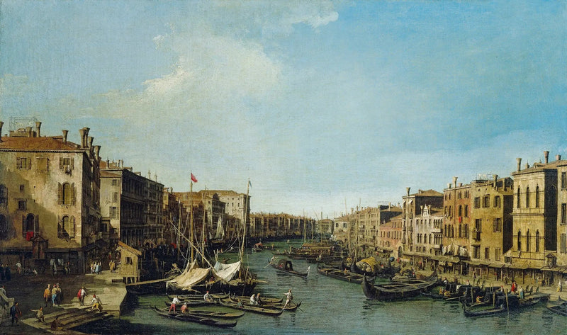 Venezia: il Grande Canale di Rialto verso il palazzo Foscari - Canaletto