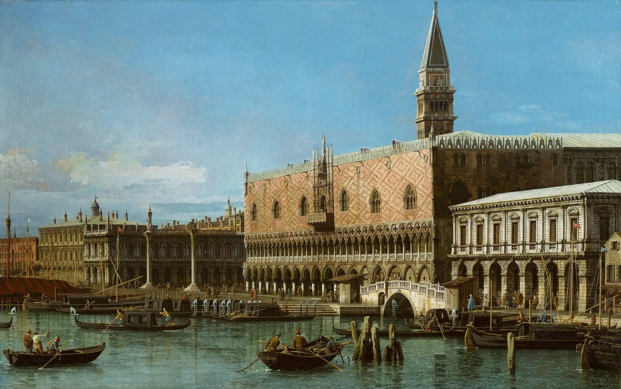 Venise: le Môle avec les prisons et le palais du Doge - Canaletto - Alpha Reproduction