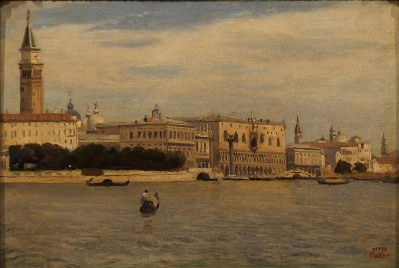 Venezia, i moli visti dal Dogana del mare - Jean-Baptiste Camille Corot