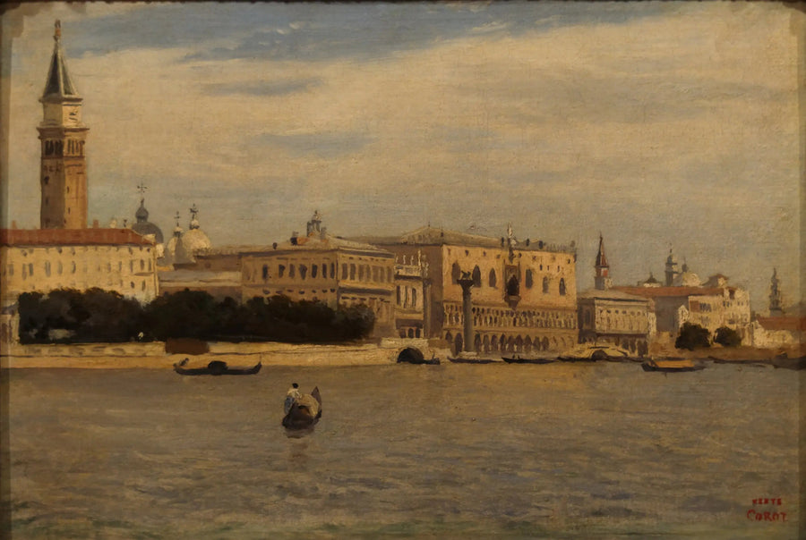 Venezia, i moli visti dal Dogana del mare - Jean-Baptiste Camille Corot