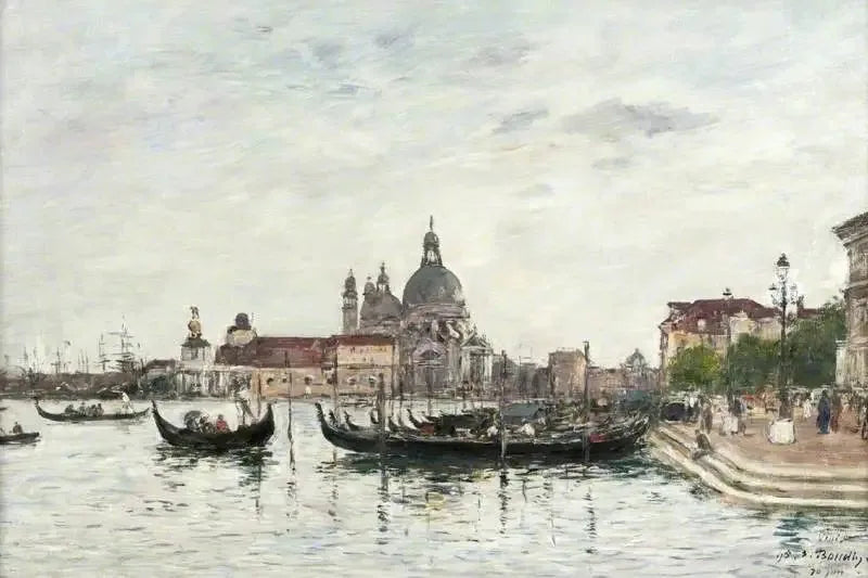 Venise : Santa Maria della Salute et la Dogana vues de l'autre côté du Grand Canal - Eugène Boudin image 1 reproduction réalisée par Alpha Reproduction
