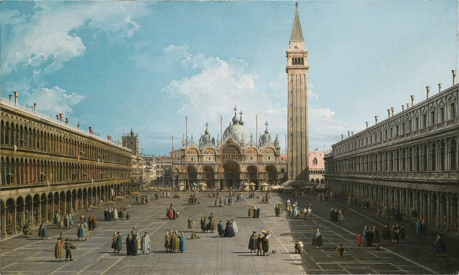Venezia: una vista di Piazza San Marco che guarda verso est in direzione della basilica - Canaletto
