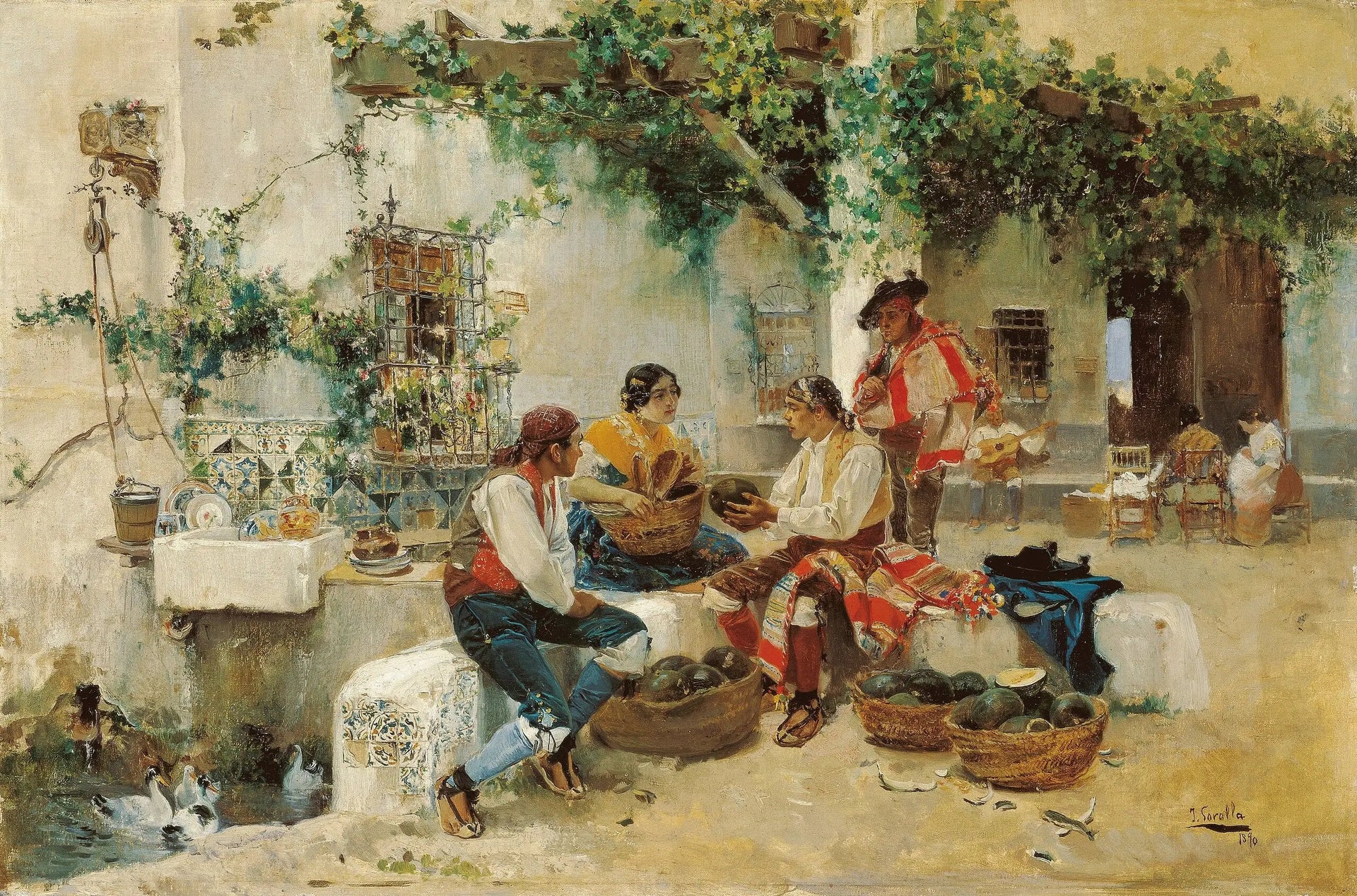 Vente de melons - Joaquín Sorolla image 1 reproduction artisanale de tableau