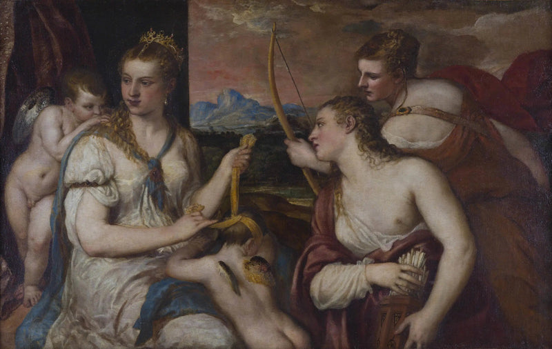 Venere bendando gli occhi di Cupido - Titian
