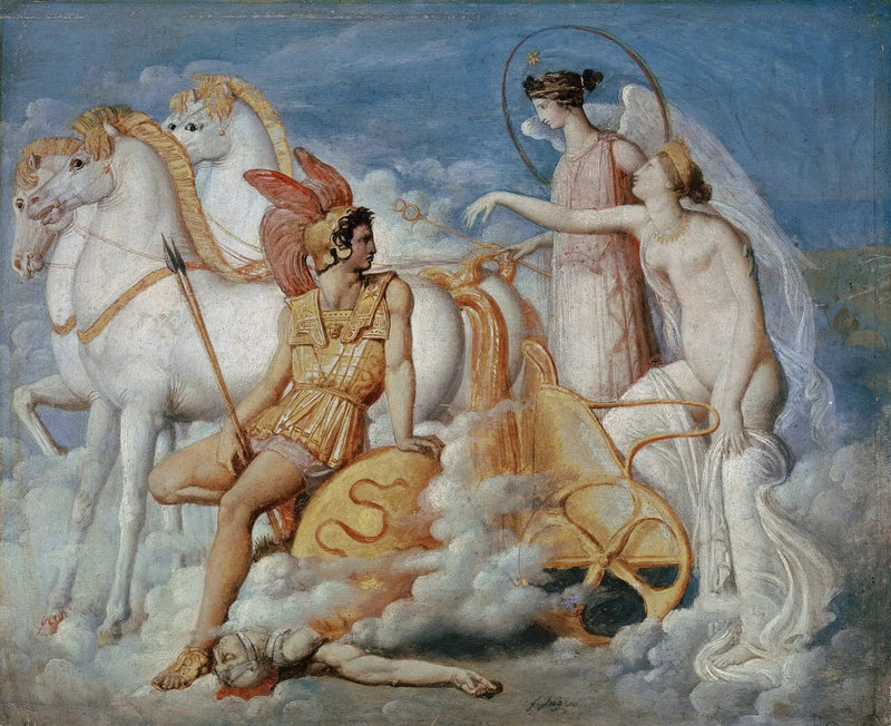 Venere, ferita da Diomede, risale all'Olimpo - Jean-Auguste-Dominique Ingres