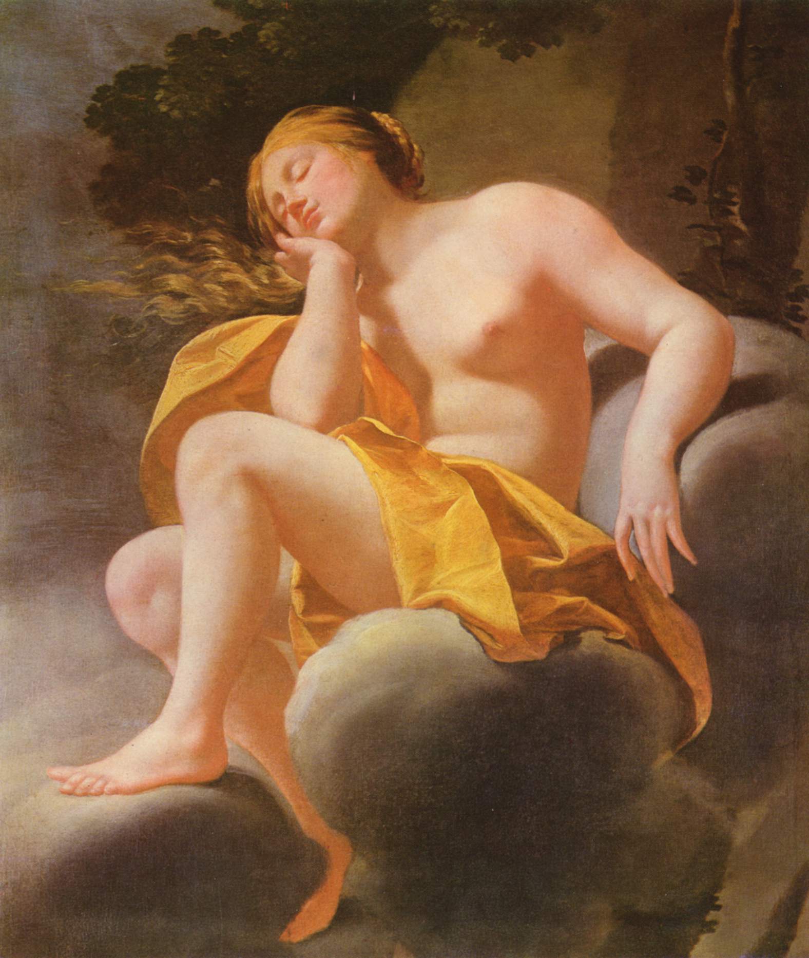 Vénus dormant sur les nuages - Simon Vouet image 1 tableau peint à l’huile sur toile