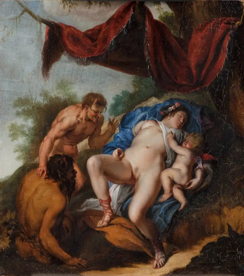 Venere addormentata con Cupido osservato da satiri - Peter Paul Rubens