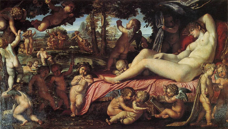 Venere addormentata con amorini - Annibale Carracci