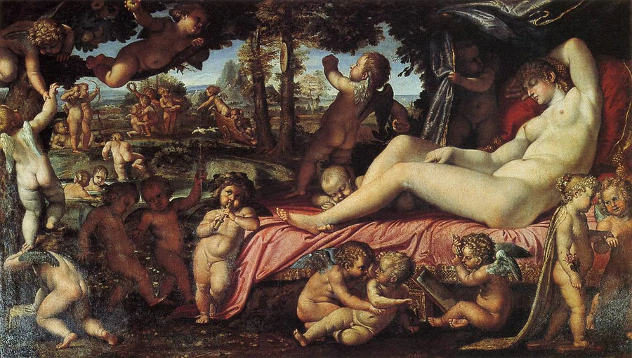 Venere addormentata con amorini - Annibale Carracci