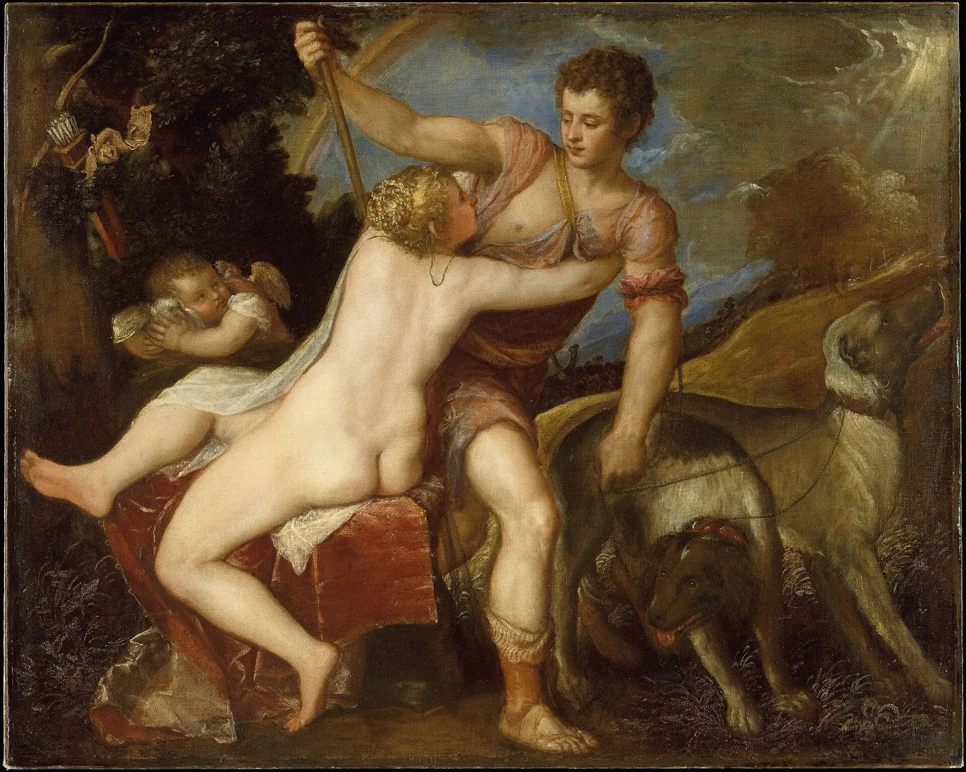 Vénus et Adonis - Titian image 1 reproduction de peinture à l’huile