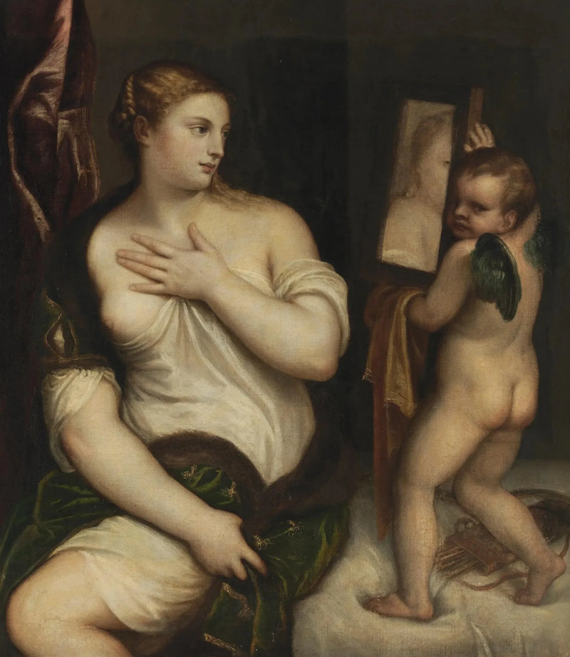 Venere e Cupido con uno specchio - Titian